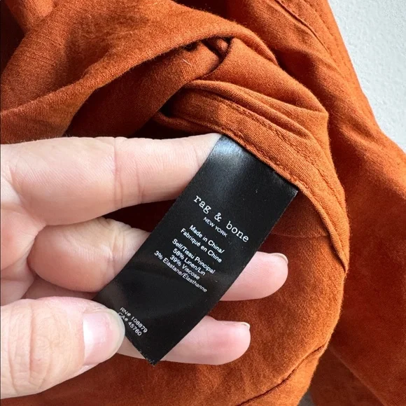 Rag & Bone Cropped M65 Field Jacket Rusty Orange Fall Linen Blend size small - Picture 4 of 6